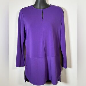 Lauren Ralph Lauren Purple Tunic Top Notch Neck Long Sleeve Size S